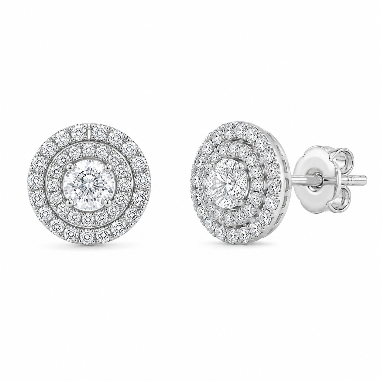 Spiral Earrings White Gold