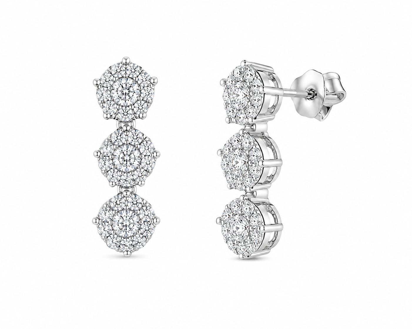 Trilogy Earrings White Gold