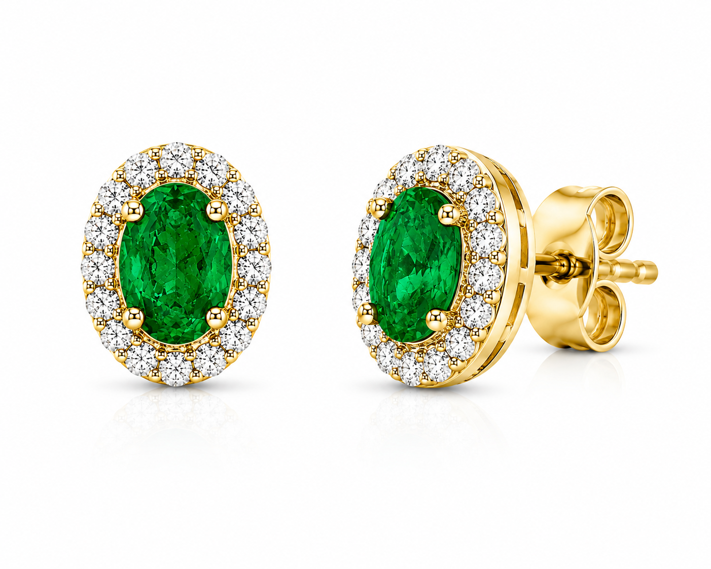 Royal Green Earrings Yellow Gold