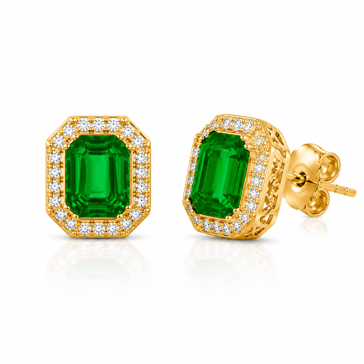Emerald and Diamond Earrings