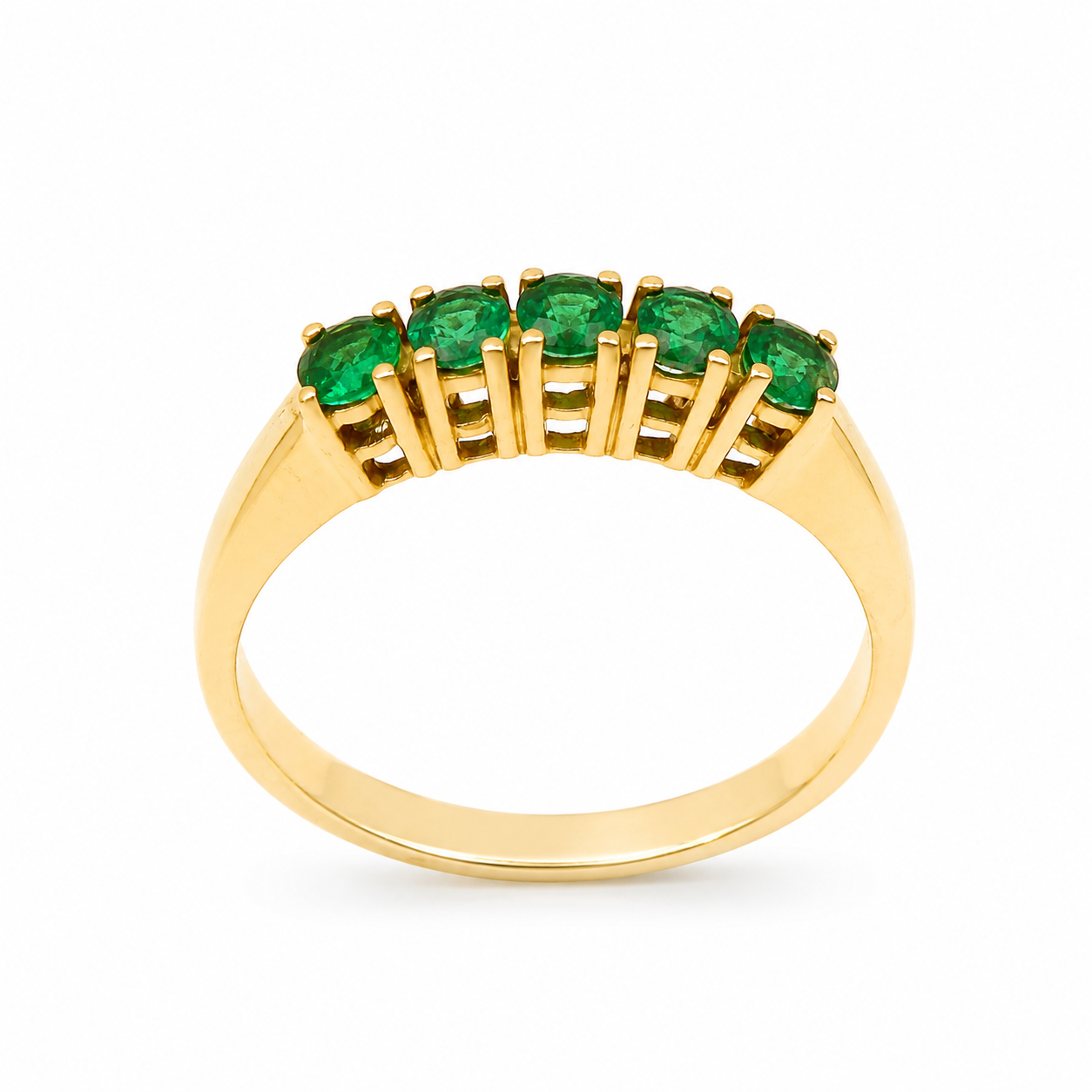 Emerald Band Ring Yellow Gold
