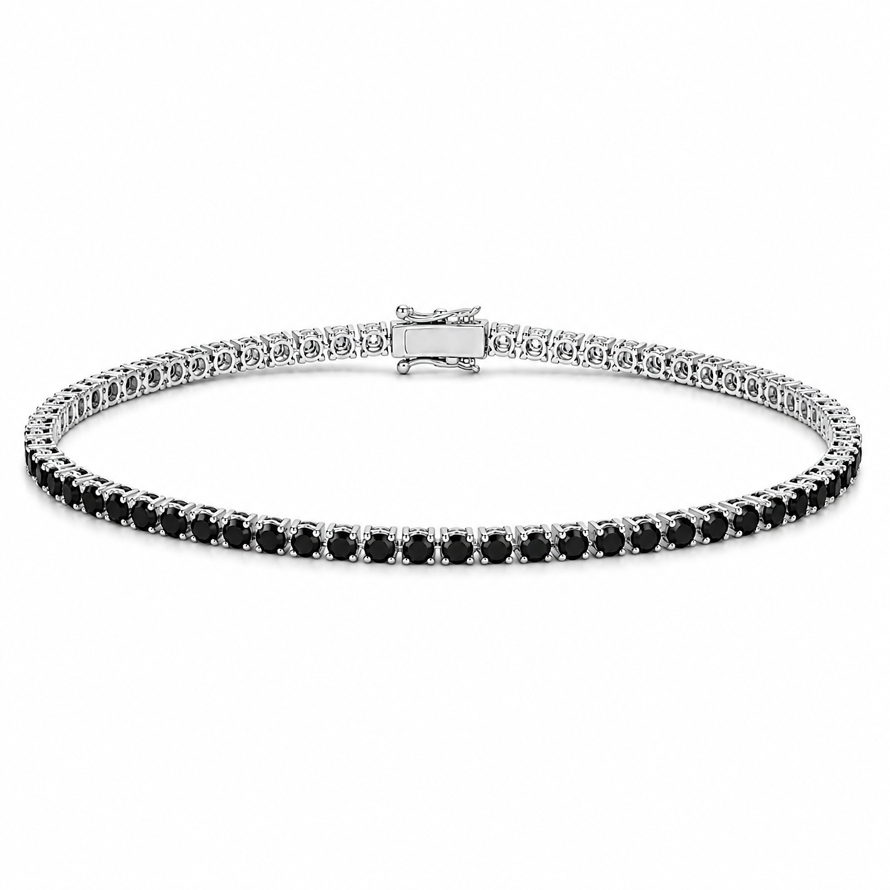 Black Diamond Tennis Bracelet White Gold