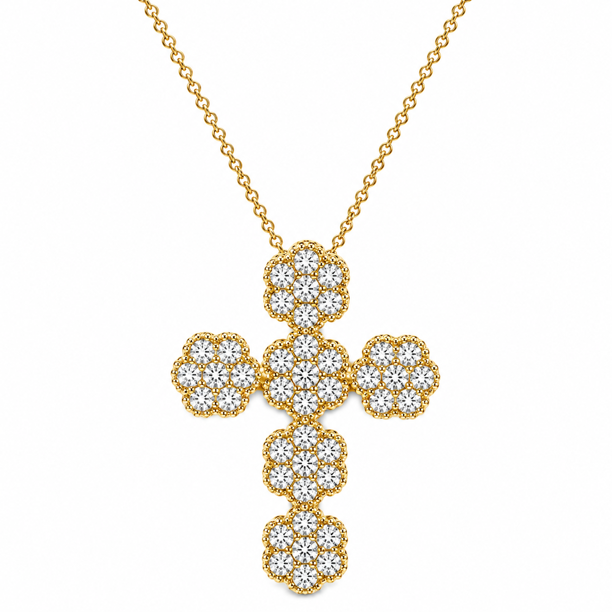 Diamond Flower Cross