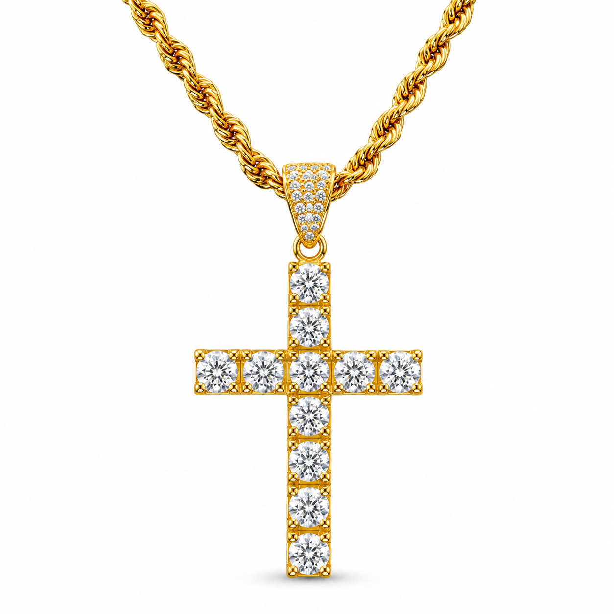 Prestige Diamond Cross Yellow Gold