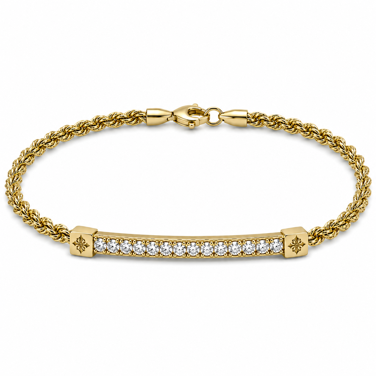 Diamond Half Tennis Bracelet Yellow Gold