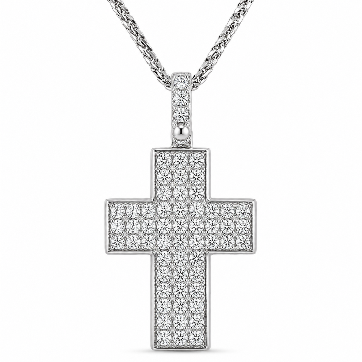 Diamond Cross White Gold