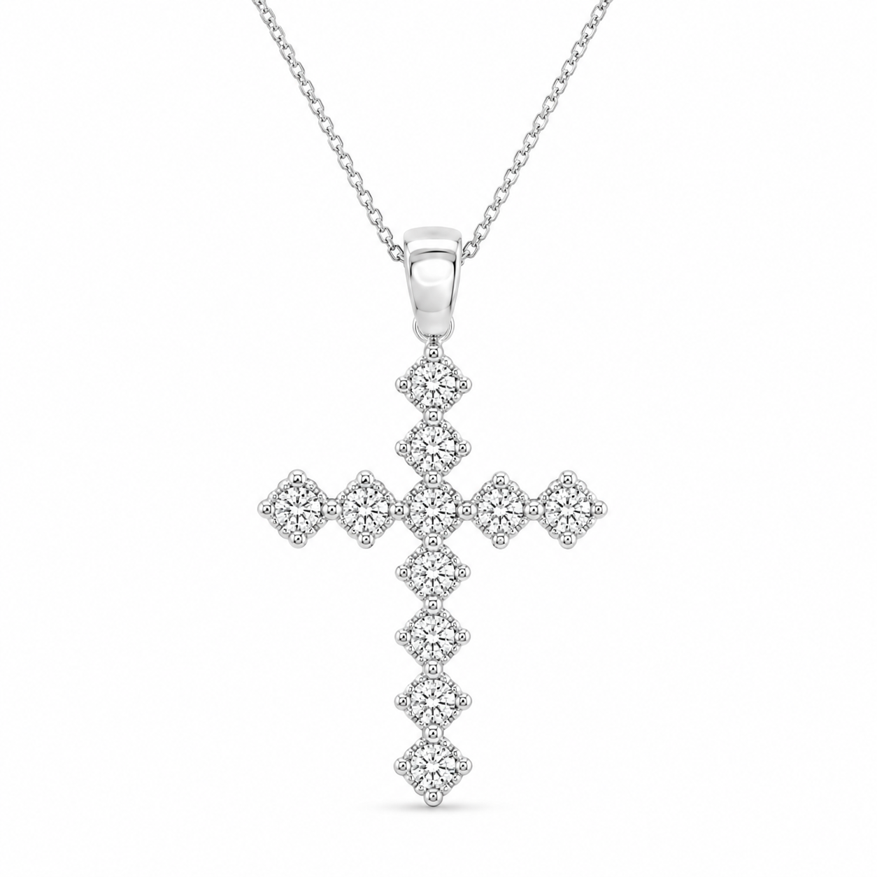 Diamond Cross White Gold