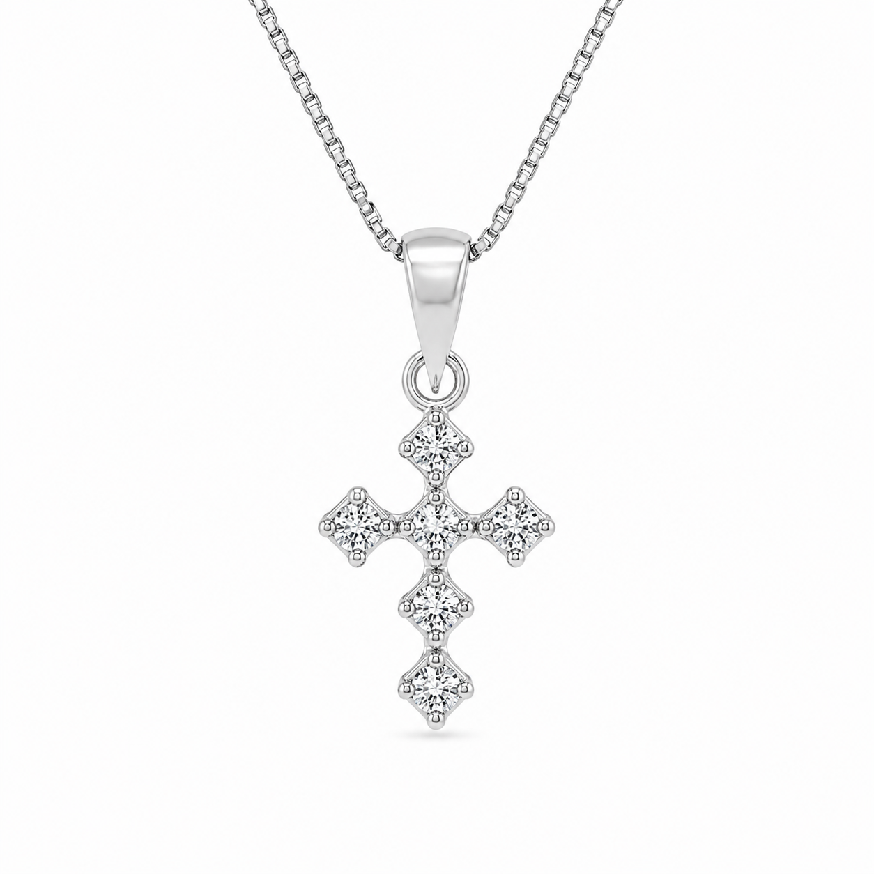 Diamond Cross White Gold