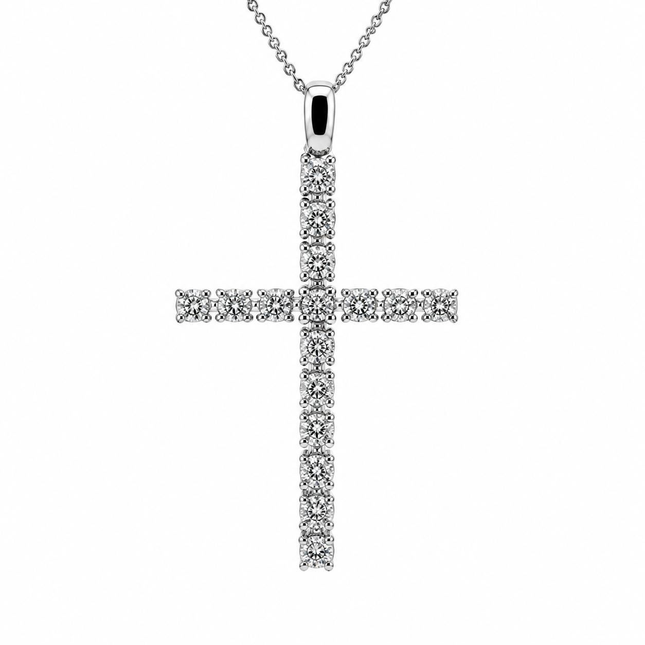 Diamond Cross White Gold