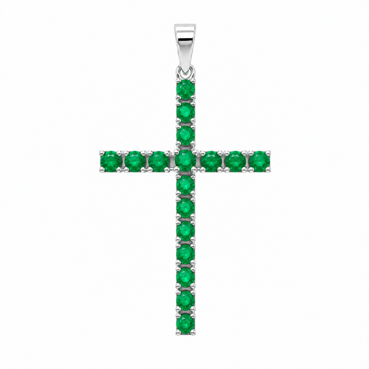 Emerald Cross White Gold