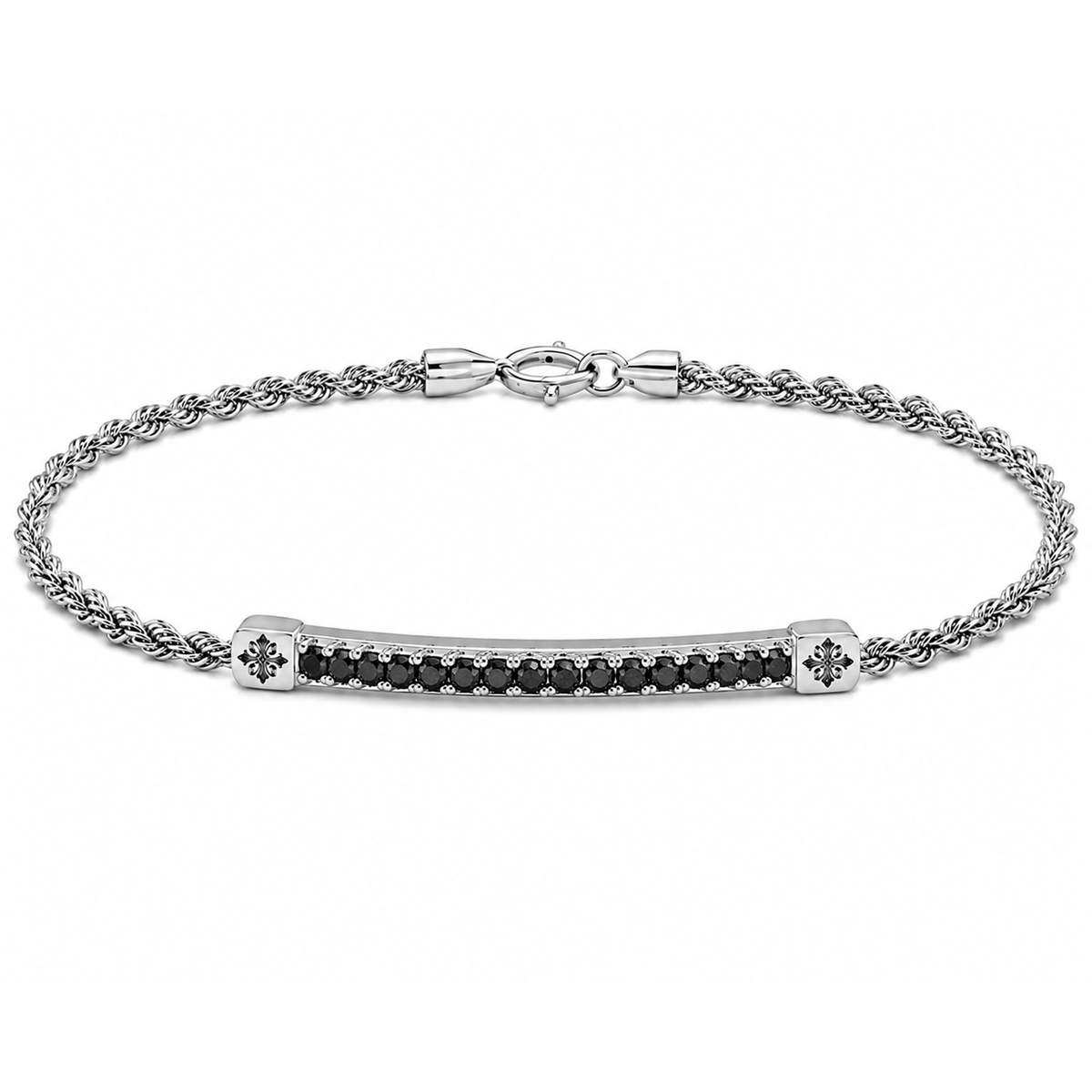 Black Diamond Half Tennis Bracelet White Gold