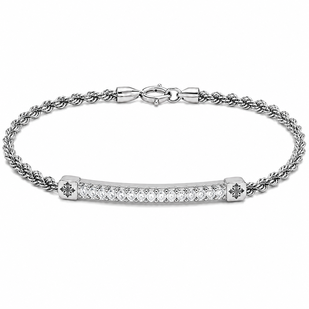 Diamond Half Tennis Bracelet White Gold