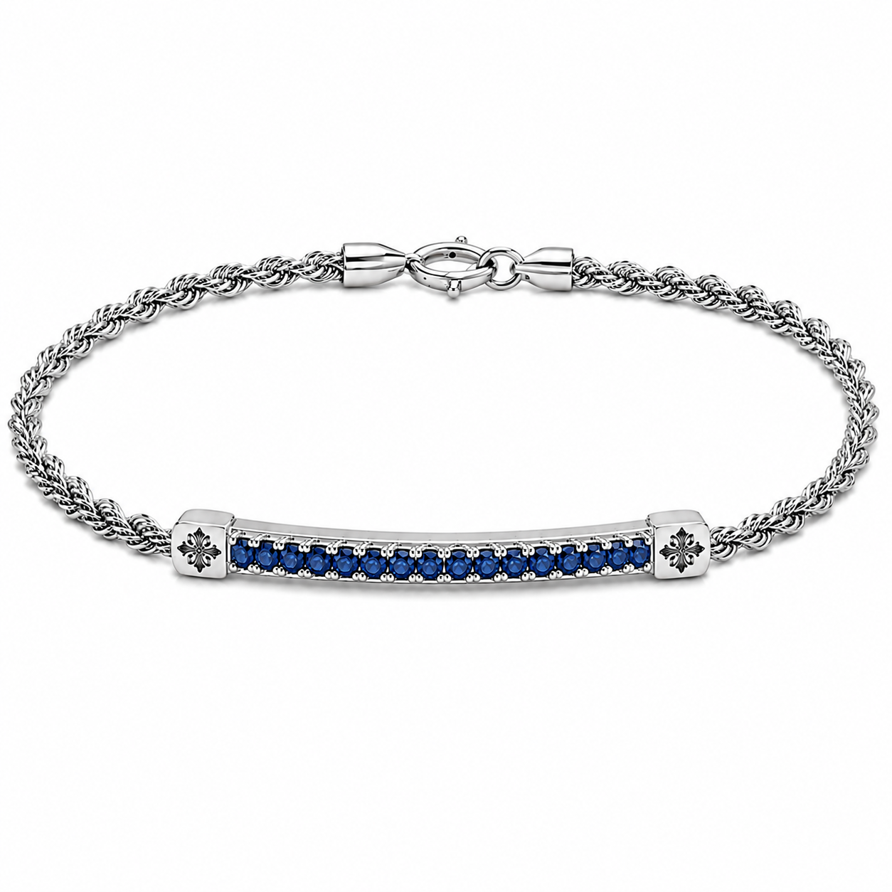 Sapphire Half Tennis Bracelet White Gold