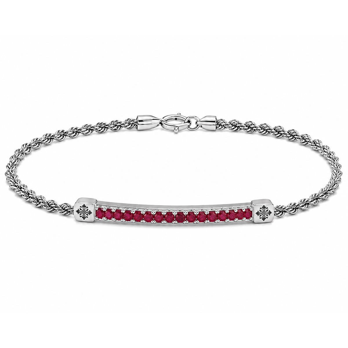 Ruby Half Tennis Bracelet White Gold