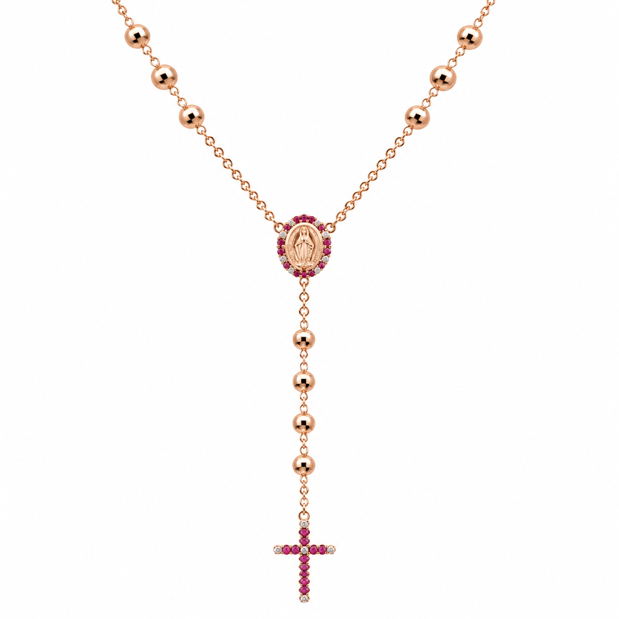 Ruby Rosary Necklace